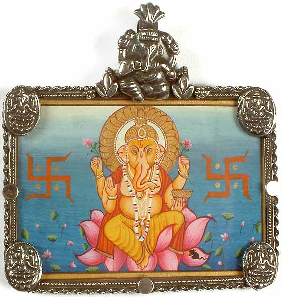 Ganesha Pendant With Hindu Swastika Symbol