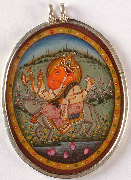 Ganesha Riding His Mount Mouse