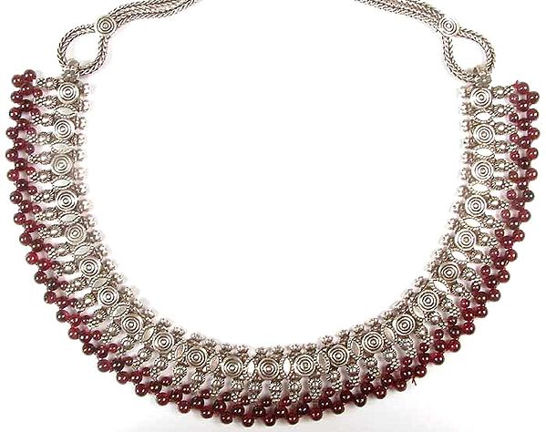Garnet Beaded Necklace from Rajasthan