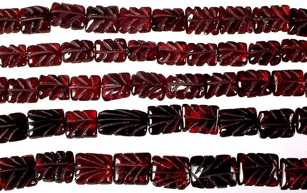 Garnet Carved Rectangles