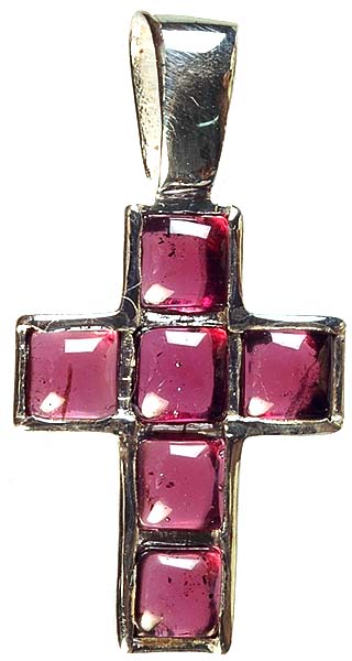 Garnet Cross Pendant
