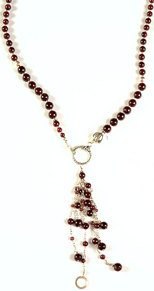 Garnet Necklace with Charm