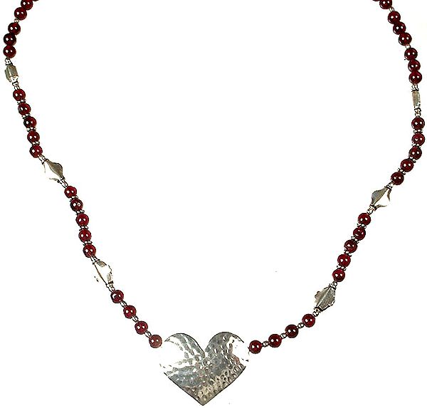 Garnet Necklace with Valentine