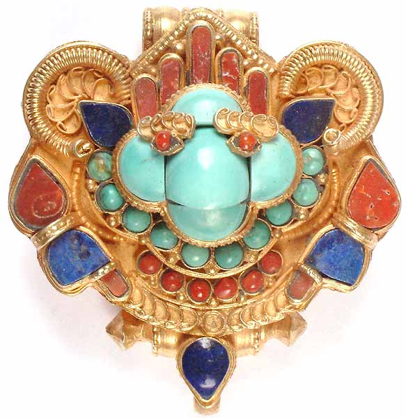 Garuda Box Pendant from Nepal (Gold Plated)