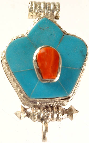 Gau Box Inlay Pendant with Coral