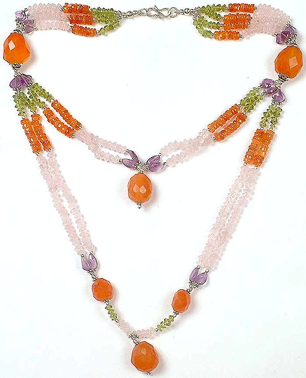 Gemstone Beaded Necklace from Rajasthan