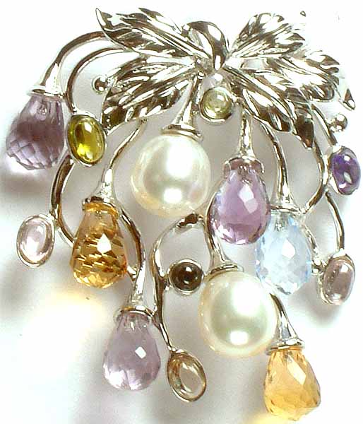 Gemstone Designer Pendant (Amethyst, Pearl, Peridot, Citrine, Pearl and BT)
