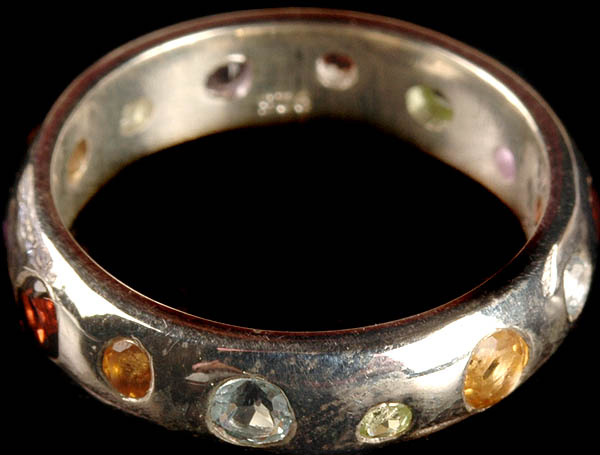 Gemstone Finger Ring (Garnet, Citrine, Aquamarine, Peridot and Amethyst)