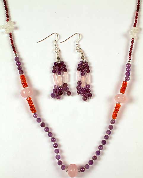 Gemstone Necklace & Earrings Set