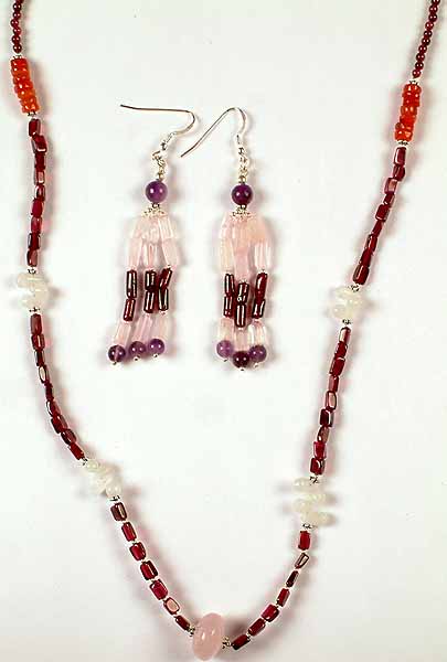 Gemstone Necklace with Matching Earrings
