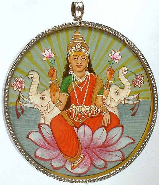 Goddess Lakshmi with Lord Ganesha on the  Reverse