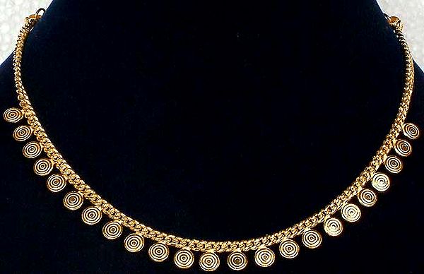 Gold Palted Necklace of Spirals