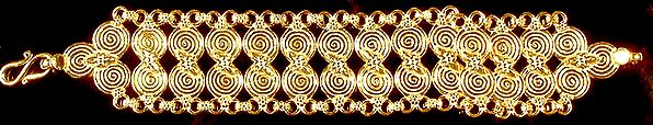 Gold Plated Bracelet with Spirals