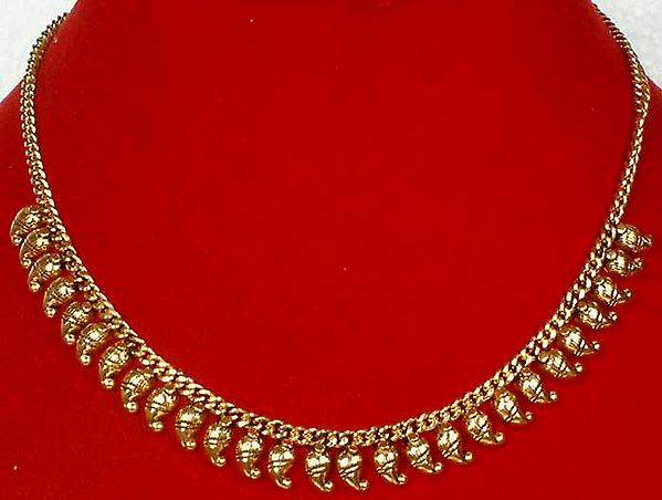 Gold Plated Necklace with Mango Motifs