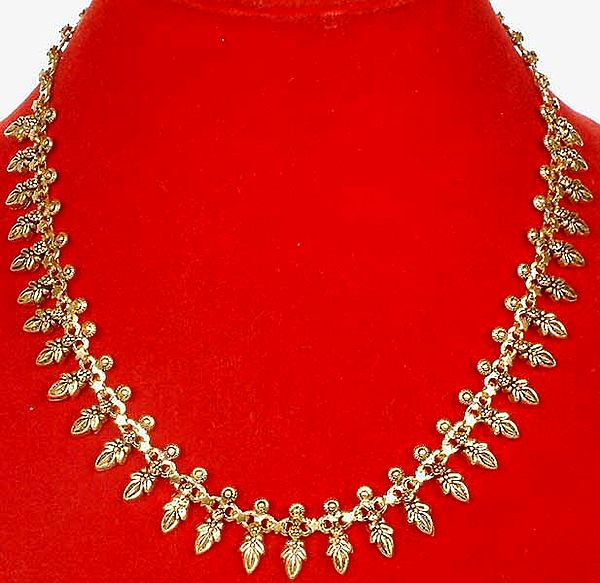 Gold Plated Necklace with Vegetative Motifs