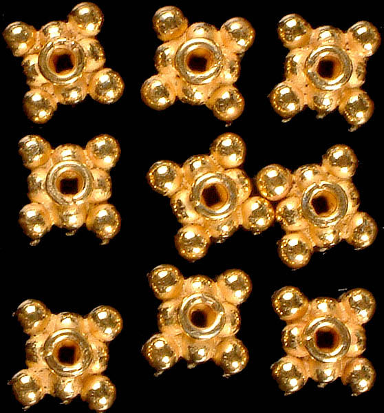 Gold Plated Square Beads (Price Per Pair)