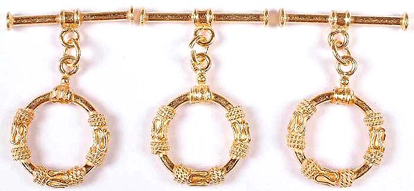 Gold Plated Toggle Closure with Filigree