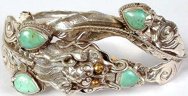 Golden Eye Dragon Bracelet of Turquoise
