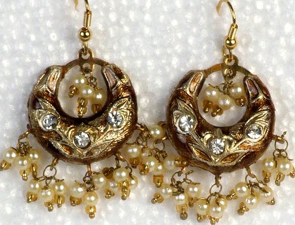 Golden Meenakari Cradle Earrings