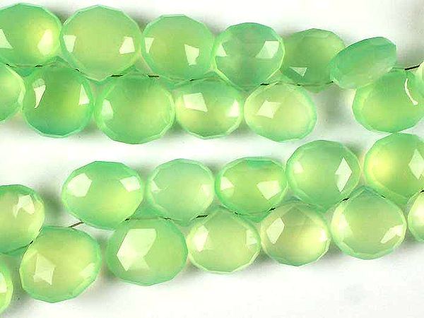 Green Chalcedony Faceted Briolette