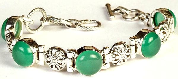 Green Onyx Bracelet with Lattice