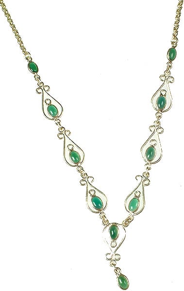 Green Onyx Cabochon Necklace