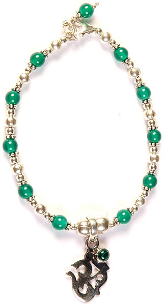 Green Onyx Om (AUM) Bracelet