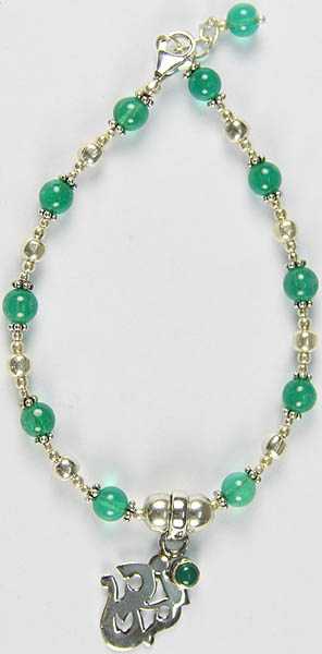 Green Onyx Om (AUM) Bracelet