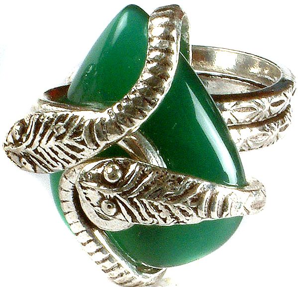 Green Onyx Serpent Ring