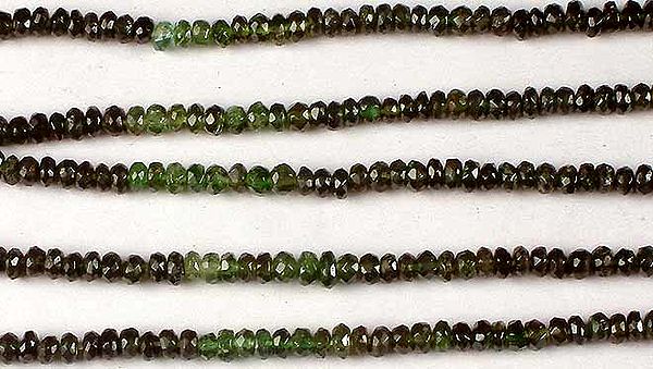 Green Tourmaline Faceted Rondells