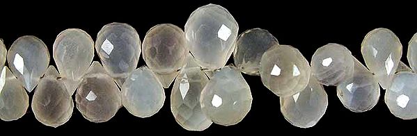Grey Moonstone Faceted Drops