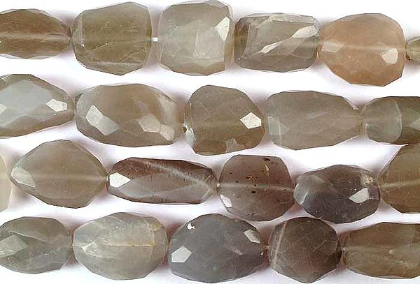 Grey Moonstone Faceted Tumbles