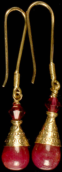 Handcrafted Ruby Drop Earrings