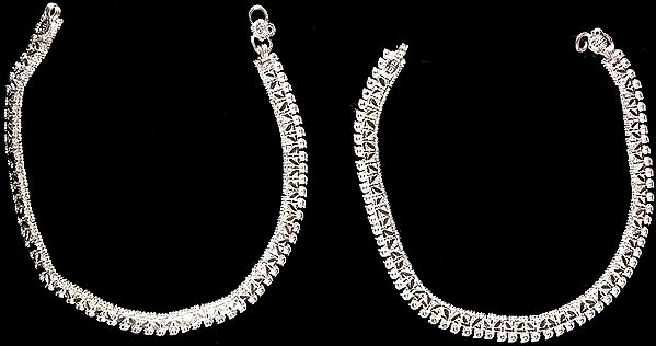 Handcrafted Silver Anklets (Price Per Pair)