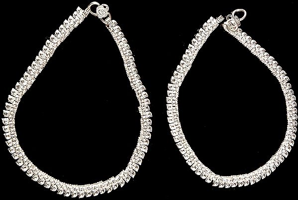 Handcrafted Silver Anklets (Price Per Pair)