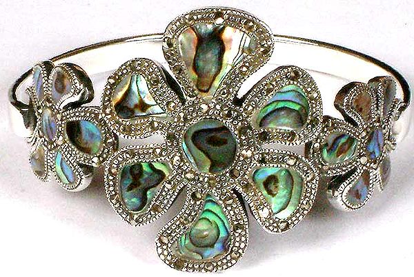 Inlay Abalone Floral Bracelet