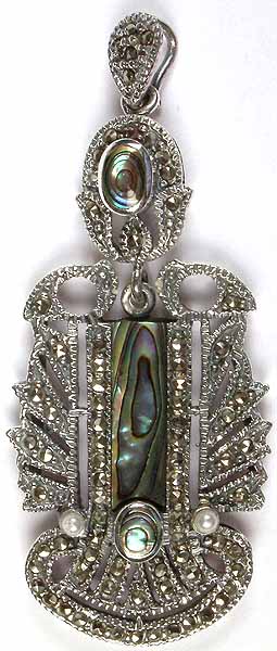 Inlay Abalone Pendant with Marcasite