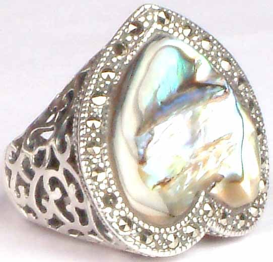 Inlay Abalone Valentine Ring