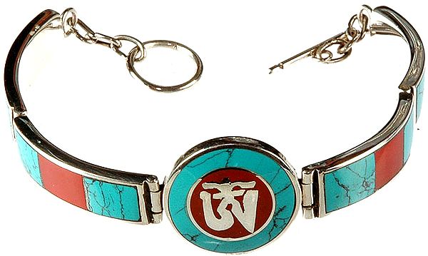 Inlay Bracelet of Tibetan Om (AUM)