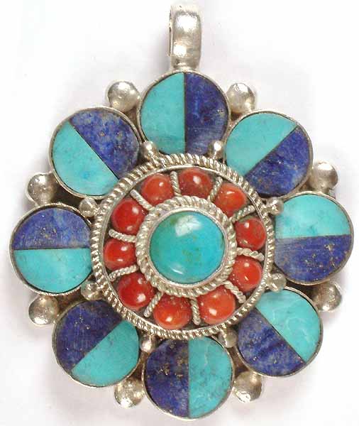 Inlay Flower Pendant
