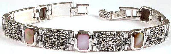 Inlay Shell Bracelet with Marcasite