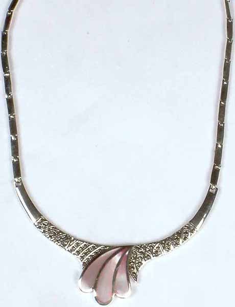 Inlay Shell Necklace with Marcasite