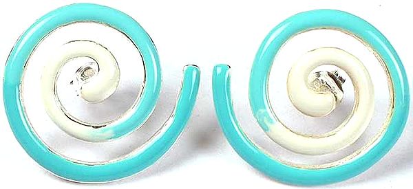 Inlay Spiral Earrings