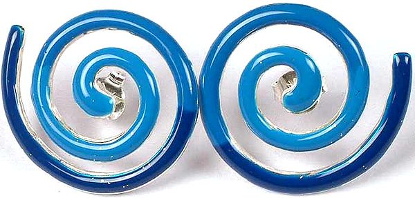 Inlay Spiral Earrings