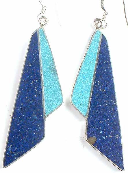 Inlay Turquoise & Lapis Lazuli Earrings