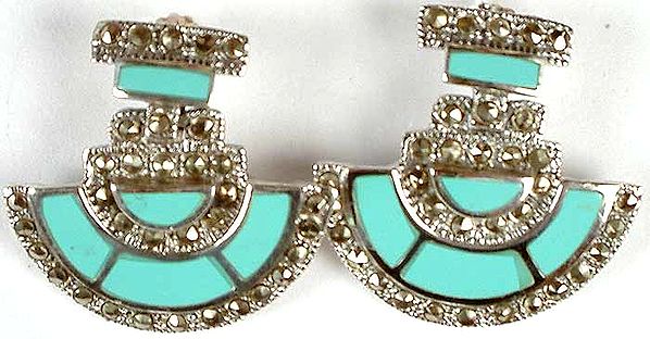 Inlay Turquoise Post Earrings