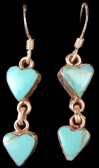 Inlay Turquoise Valentine Earrings