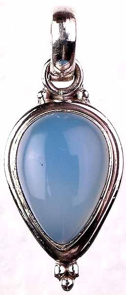 Inverted Tear Drop of Blue Chalcedony