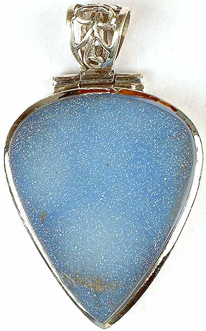 Inverted Tear Drop of Druzy Chalcedony