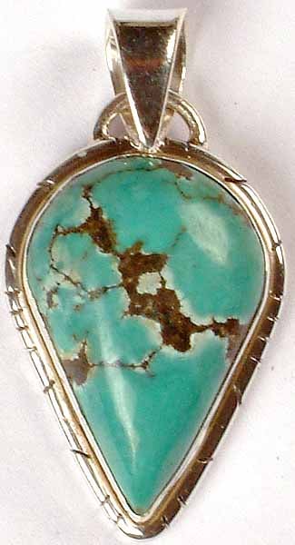 Inverted Tear Drop Turquoise Pendant